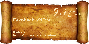 Fernbach Éva névjegykártya
