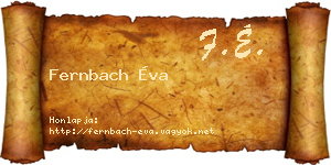Fernbach Éva névjegykártya